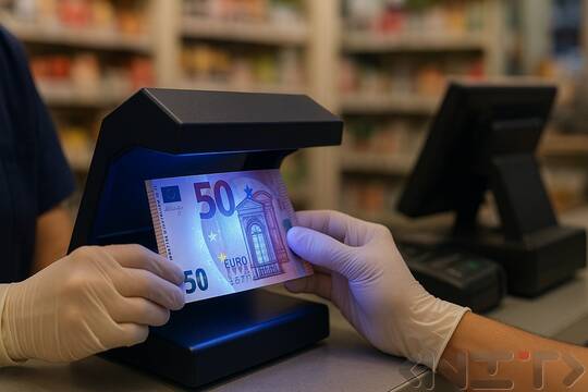 Проверка на евро банкнота с UV